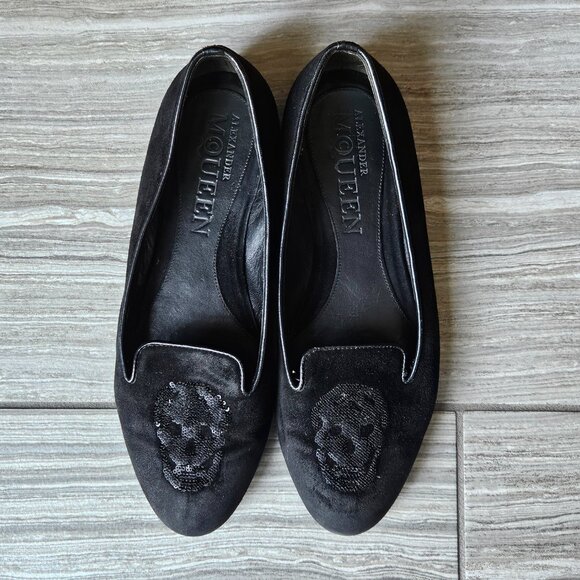 Alexander McQueen Sequin Skull Loafers – Size 36 (US 6) - Picture 2 of 7